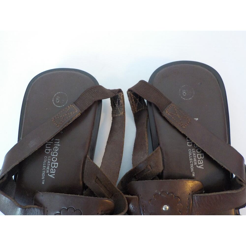 Y2K Retro Montego Bay Club Brown Leather Strappy Sandals Slingback Women 8.5 M - Picture 10 of 15
